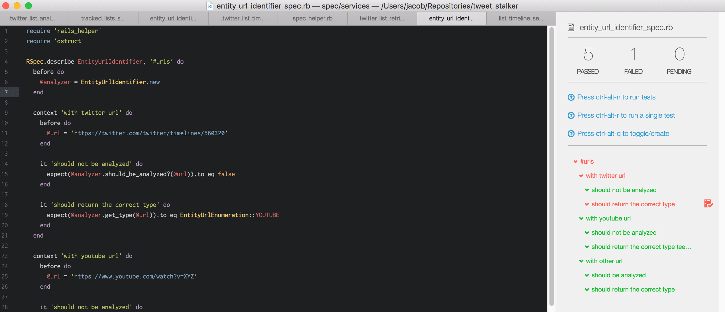 Running an RSpec test suite in Atom